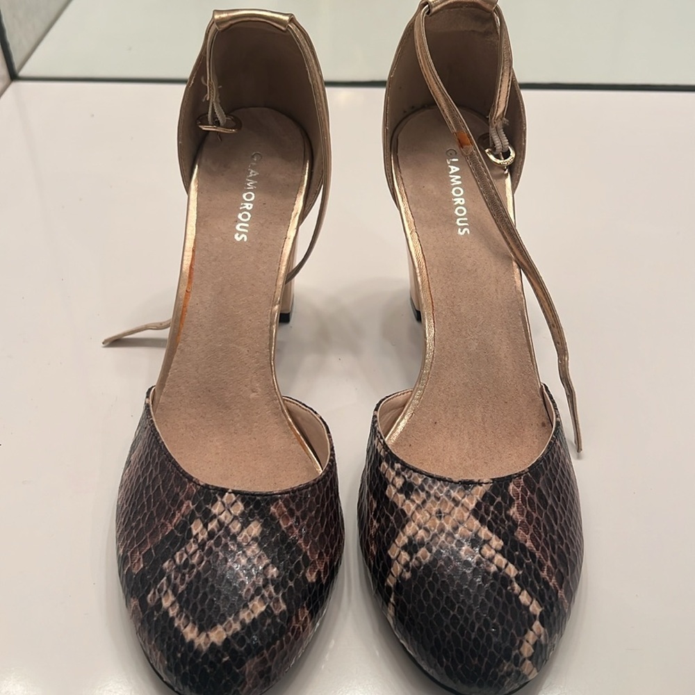 Glamorous Fall Mary Jane heels Faux snakeskin high heel size 10 Comfortable - Picture 4 of 10